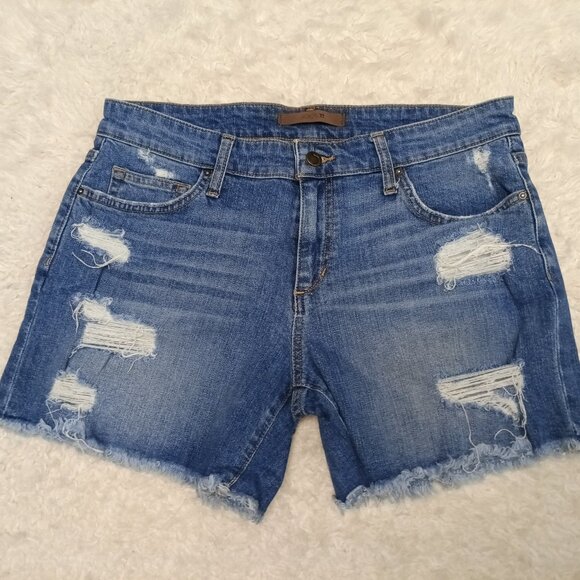 Joe's Jeans Womens Blue Distressed Denim Cut Off Shorts W29 - Picture 2 of 9